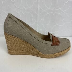 GH Bass Womens Loafers Size 8 Brown Penny Casual Slip On Wedge‎ Heel Espadrilles